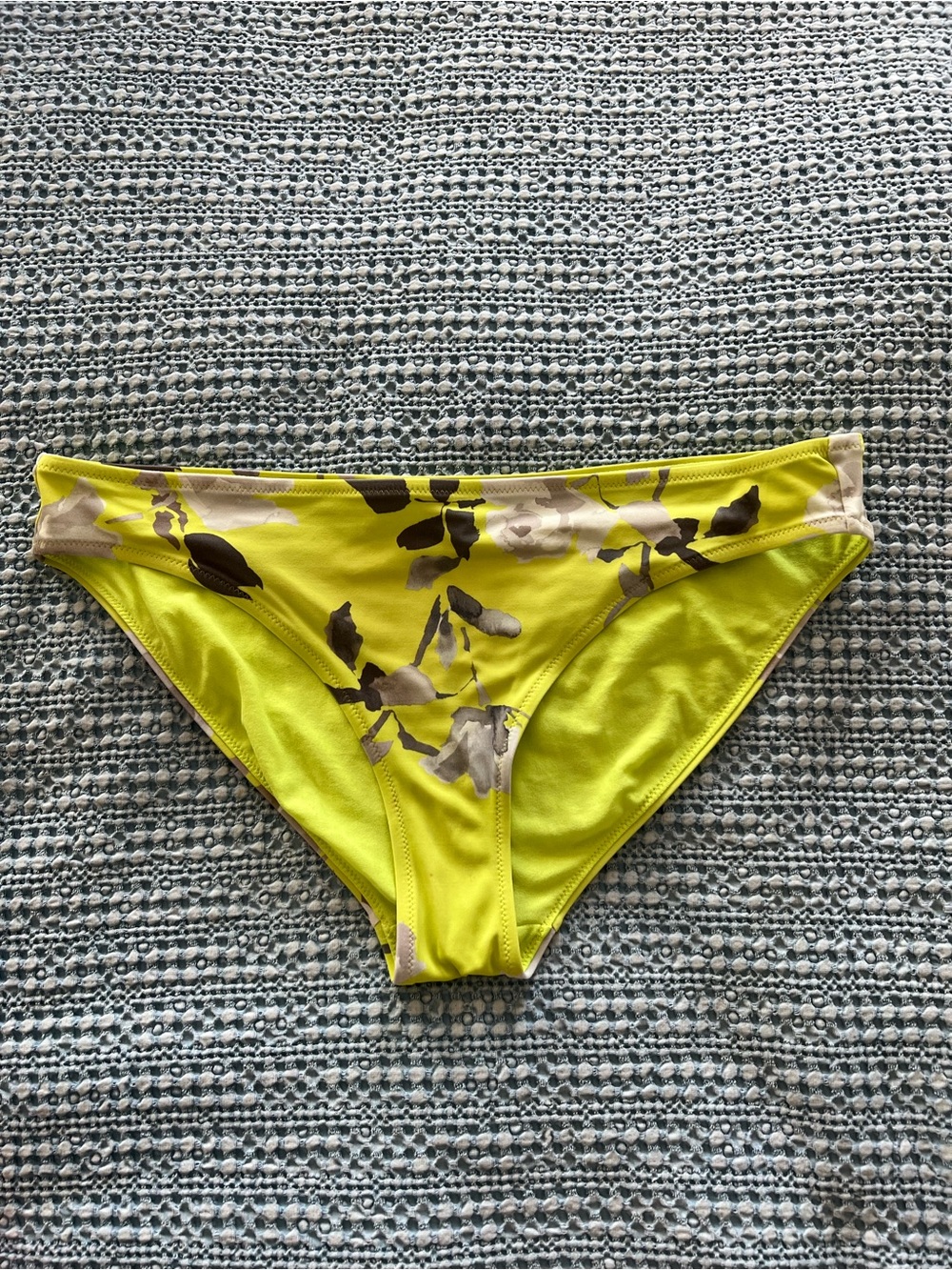 Athleta Neon Yellow/Green Floral Bikini Bottoms